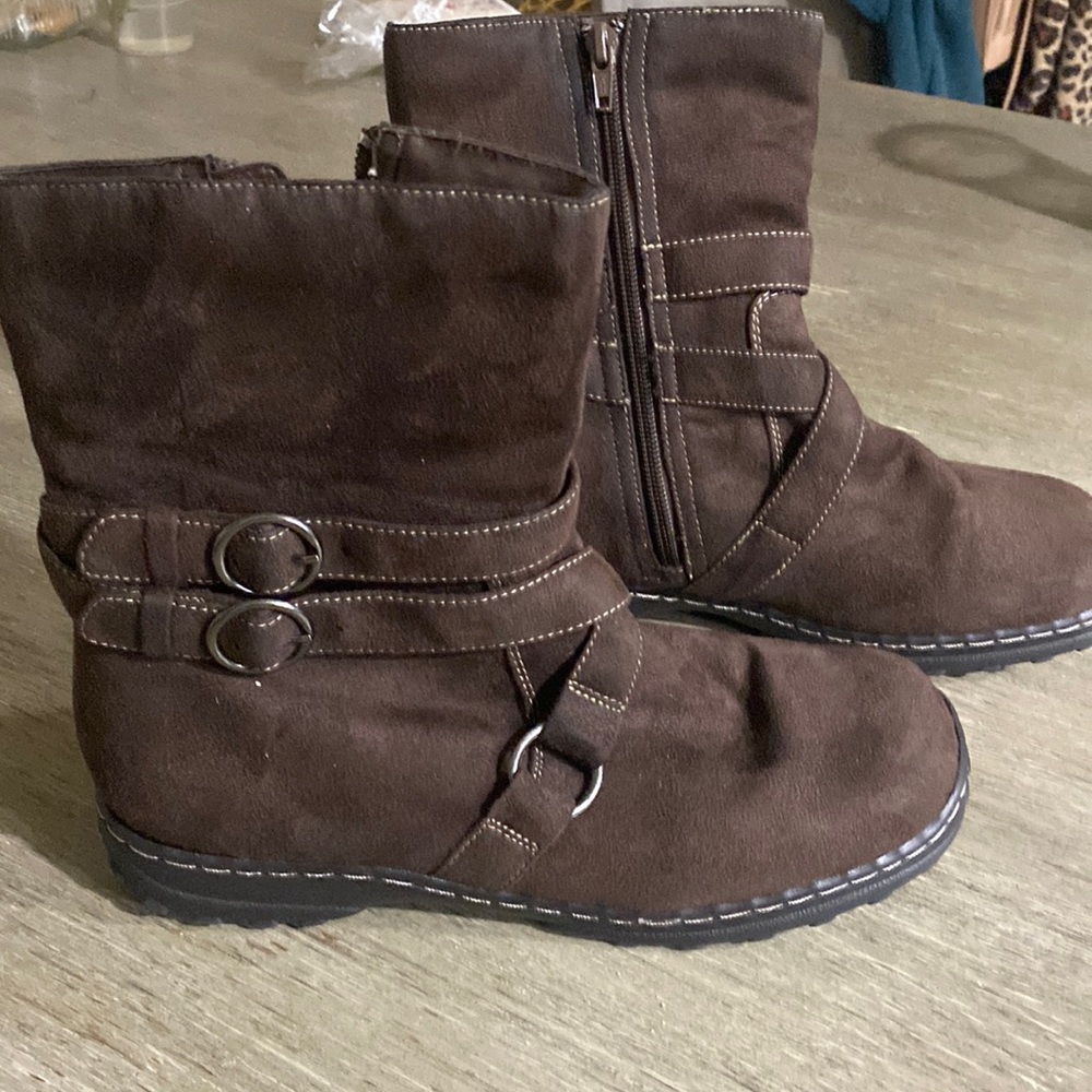 New Twist Faux Suede Ankle Boots